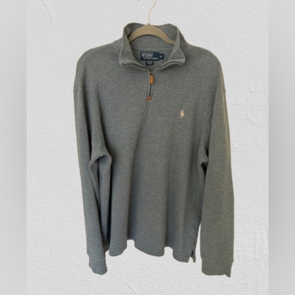 Polo by Ralph Lauren Men’s Quarter Zip Sweater Pullover Embroidered Logo, Sz XL